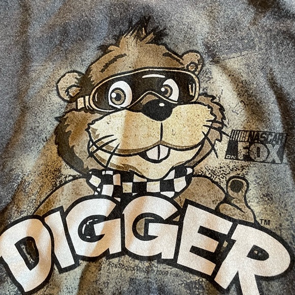 Vintage Chase Authentics Nascar Digger Crewneck Sweatshirt Racing Fox VTG Grey - Picture 2 of 4
